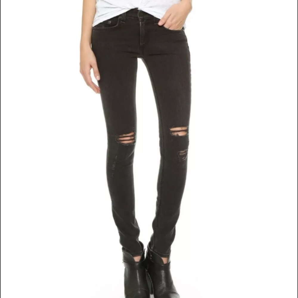 Rag & Bone Skinny Jeans Rock Distressed Size 28